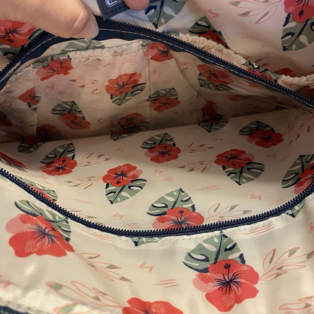 LUG Apollo Embroidered Tote Monstera Tropical Travel Preppy Beach Cross Body LG - Picture 9 of 12